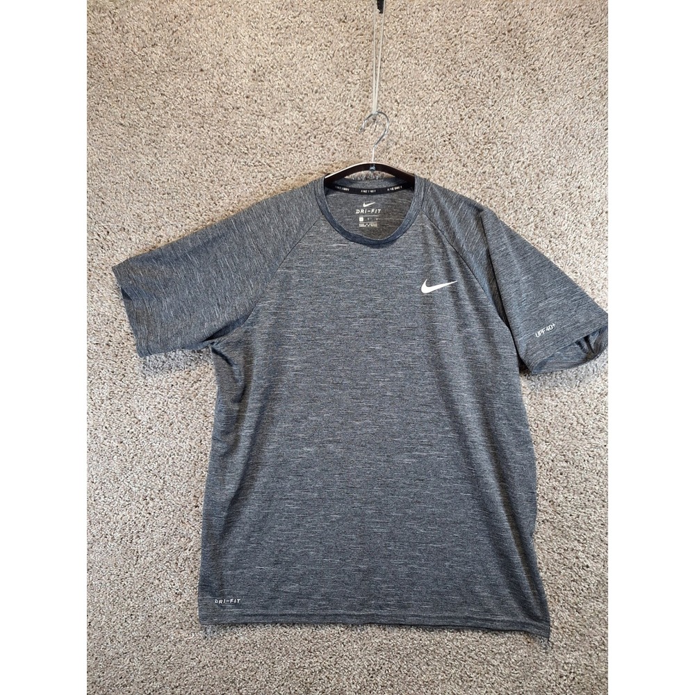 Nike Shirt Mens Large Gray Dri-Fit UPF 40+ Training Tee Athletic Gym Performance